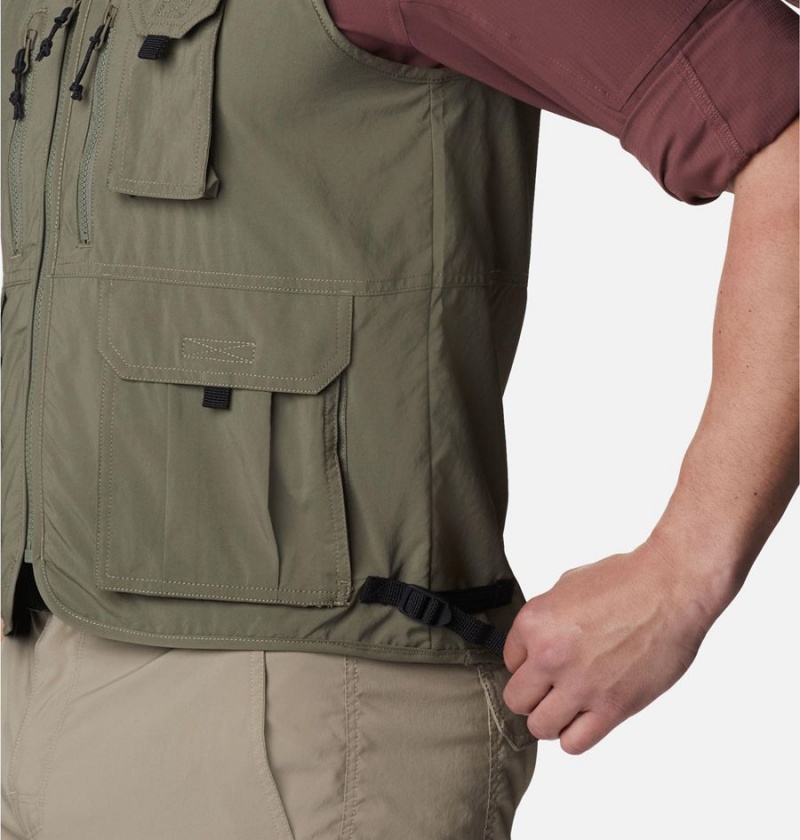 Green Men's Columbia Silver Ridge Utility Vest | FMVZW-5129