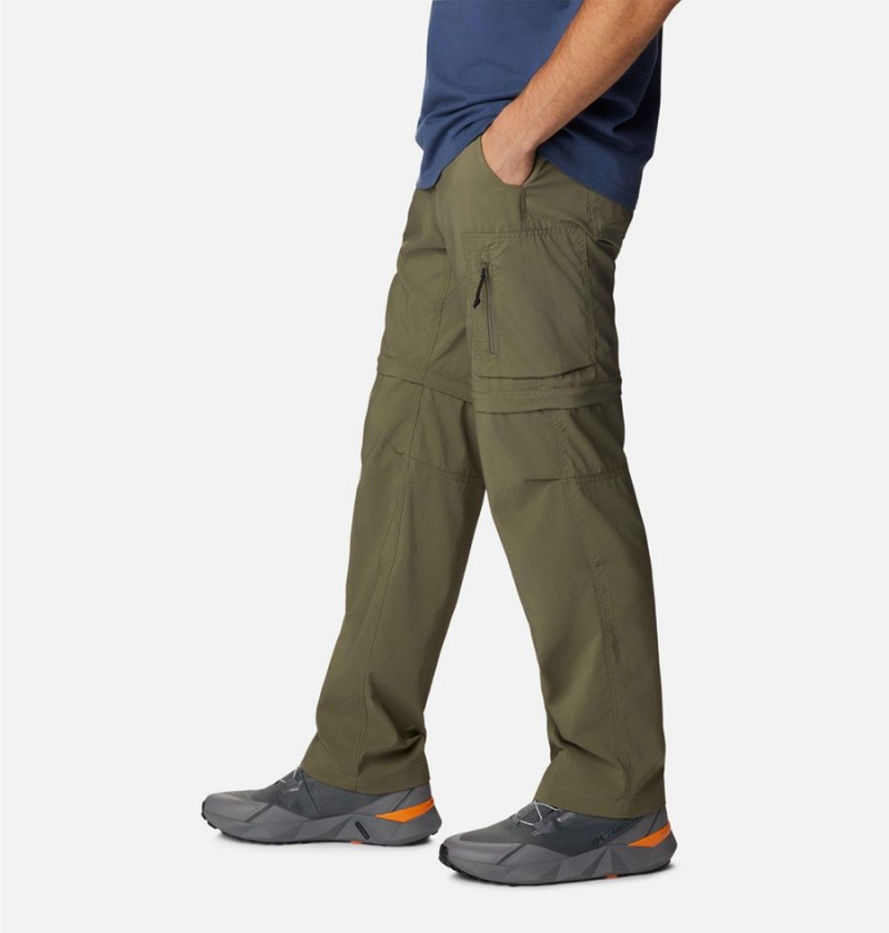 Green Men's Columbia Silver Ridge Utility Convertible Pants | KGEOY-8027