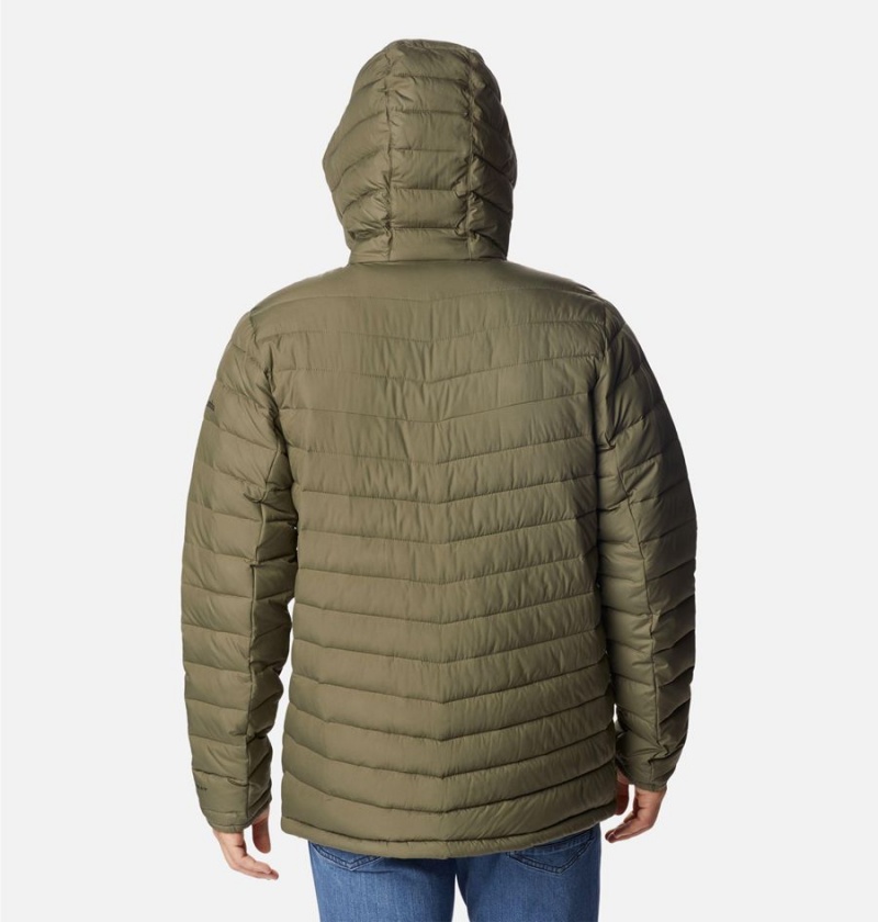 Green Men's Columbia Slope Edge Hooded Insulated Puffer Jacket | QDKHU-2054