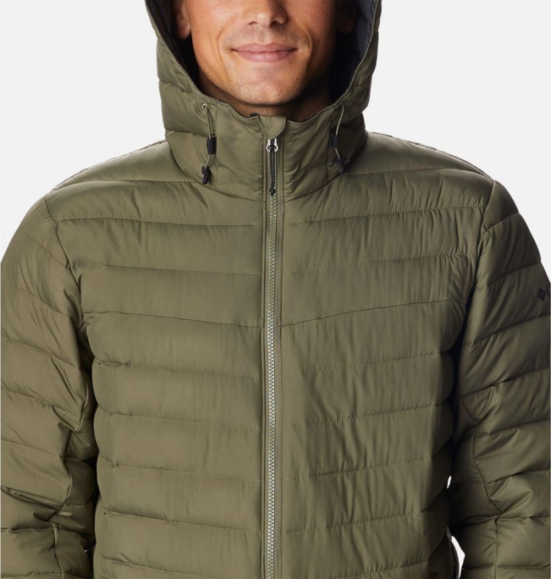 Green Men's Columbia Slope Edge Hooded Insulated Puffer Jacket | QDKHU-2054