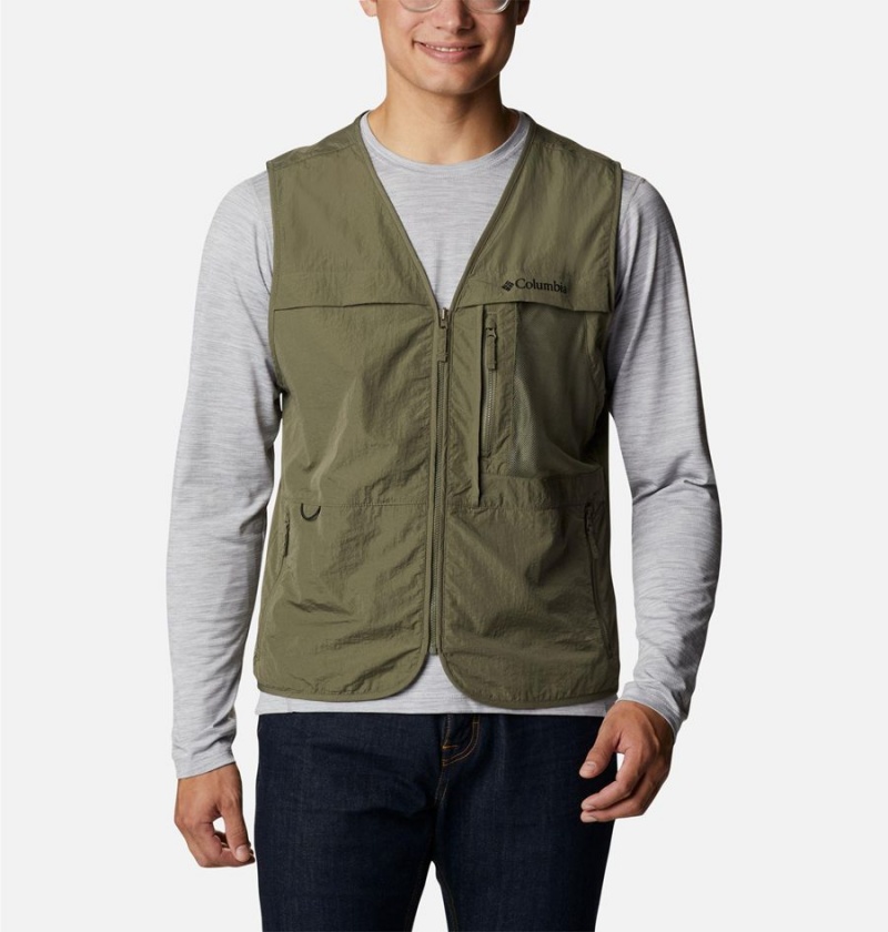 Green Men's Columbia Spring Canyon Wind Interchange Vest | HVZLB-7251