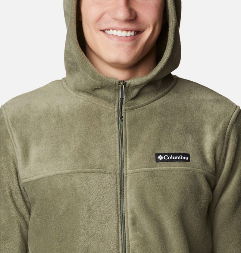 Green Men's Columbia Steens Mountain Full Zip Hoodie Fleece Jacket | KSIDM-4368