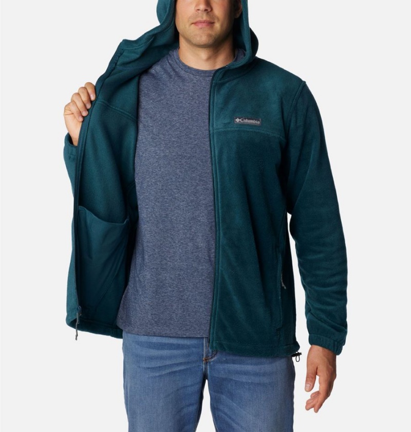 Green Men's Columbia Steens Mountain Full Zip Hoodie Fleece Jacket | PSZBJ-1570