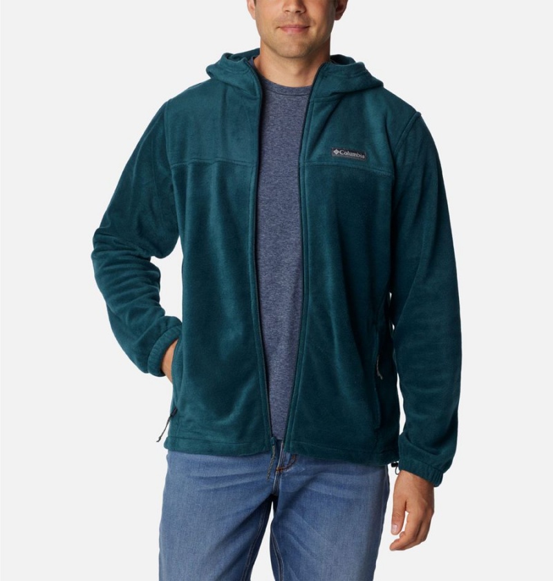 Green Men's Columbia Steens Mountain Full Zip Hoodie Fleece Jacket | PSZBJ-1570