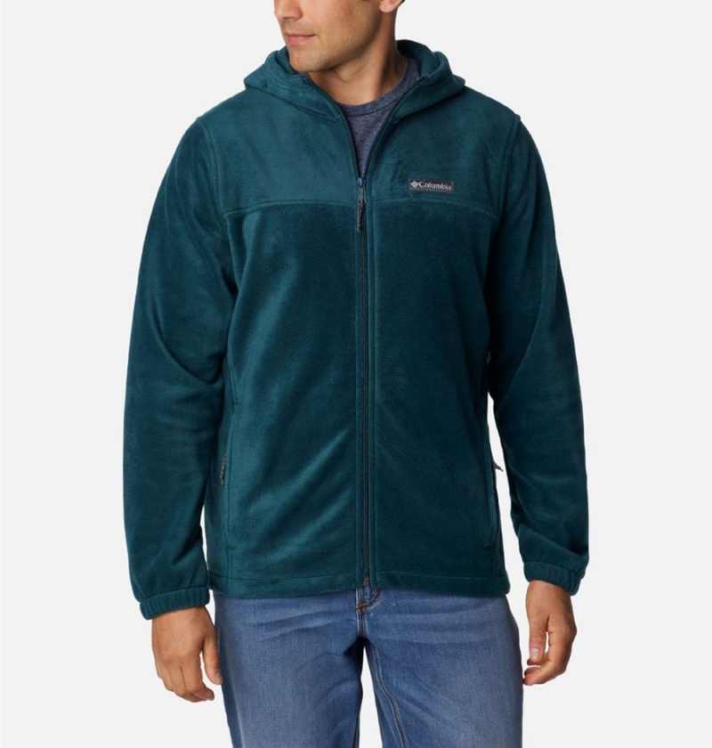 Green Men\'s Columbia Steens Mountain Full Zip Hoodie Fleece Jacket | PSZBJ-1570