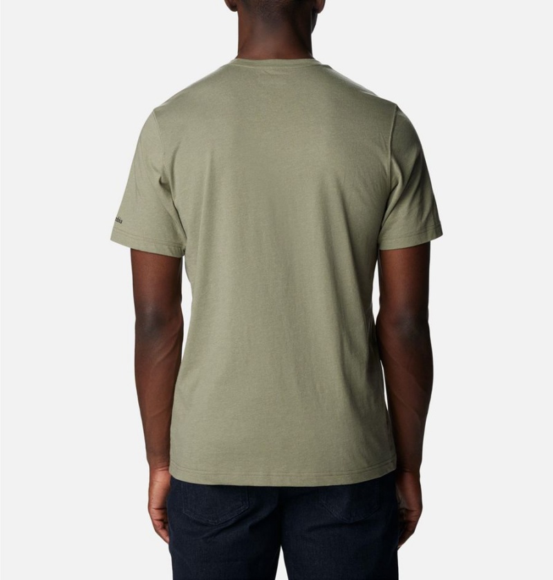 Green Men's Columbia Thistletown Hills Pocket T-Shirt | PQIOZ-1239