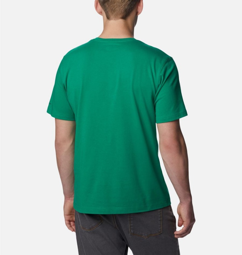 Green Men's Columbia Thistletown Hills Short Sleeve T-Shirt | XOFPK-0254