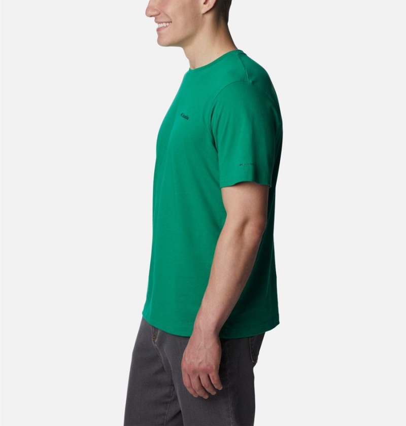 Green Men's Columbia Thistletown Hills Short Sleeve T-Shirt | XOFPK-0254