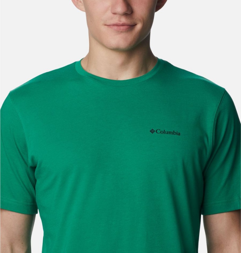 Green Men's Columbia Thistletown Hills Short Sleeve T-Shirt | XOFPK-0254