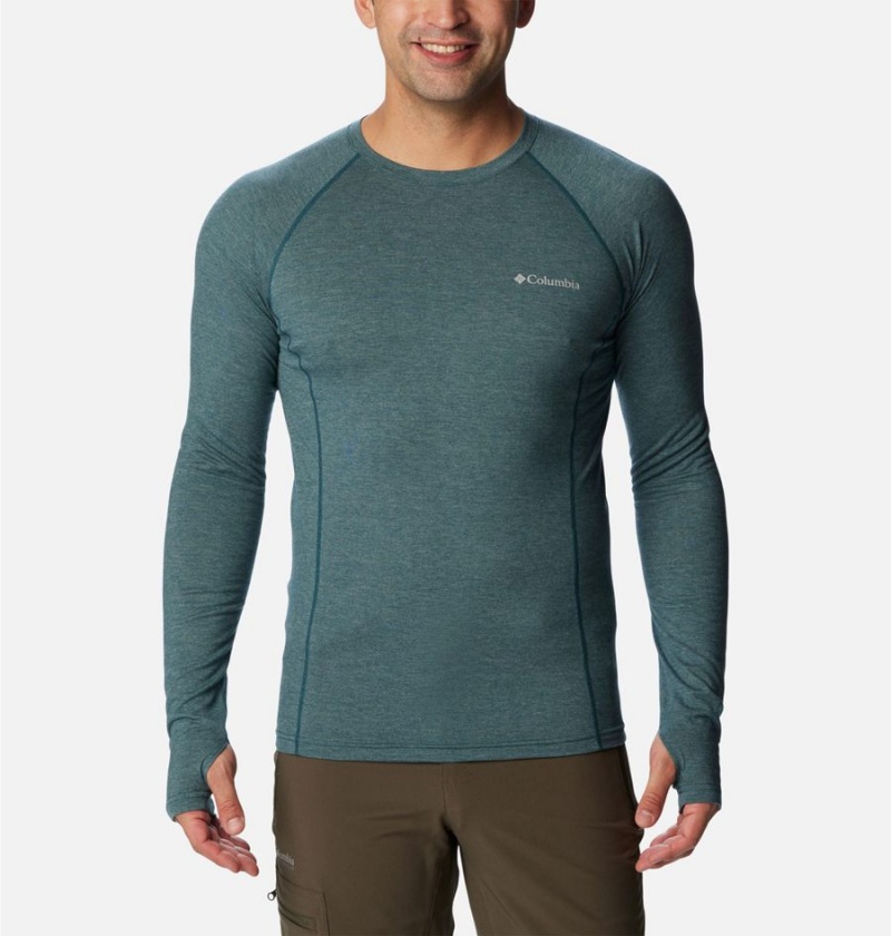 Green Men\'s Columbia Tunnel Springs Wool Crew Baselayer T-Shirt | ESHRI-5831