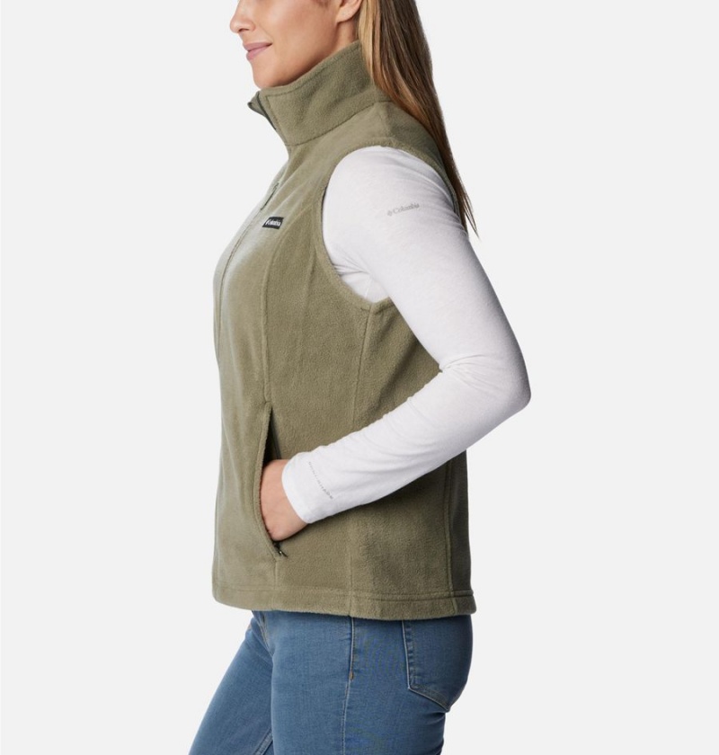 Green Women's Columbia Benton Springs Fleece Vest | QWHEN-3074