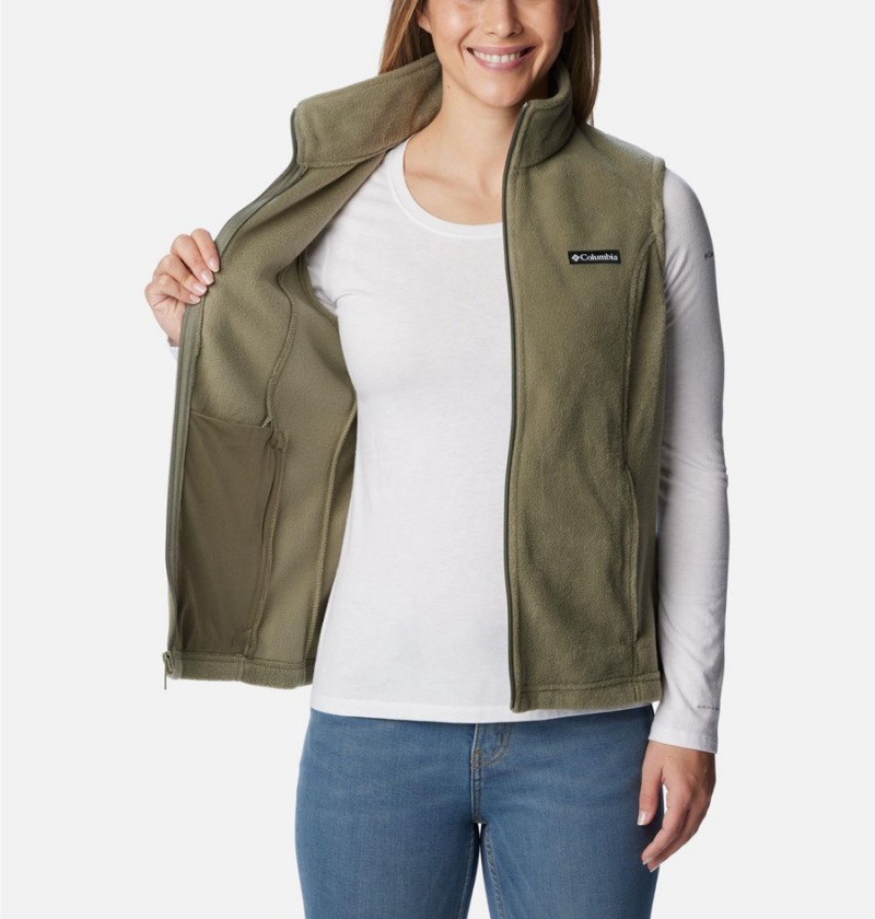 Green Women's Columbia Benton Springs Fleece Vest | QWHEN-3074