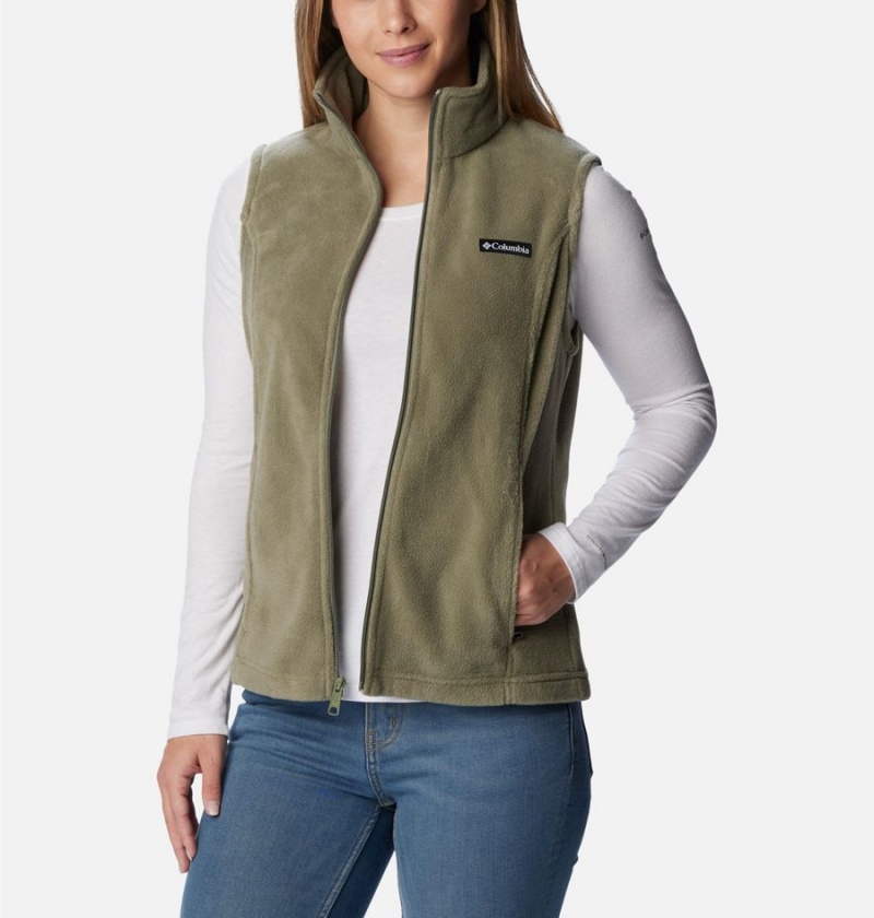 Green Women's Columbia Benton Springs Fleece Vest | QWHEN-3074