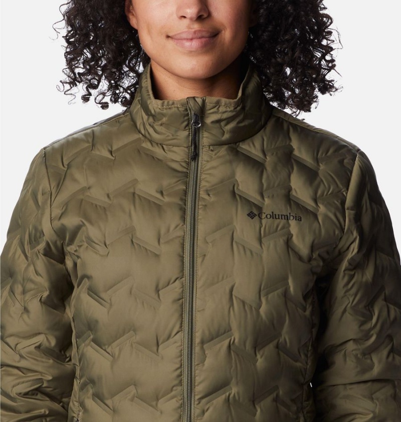 Green Women's Columbia Delta Ridge Puffer Jacket | QXHFK-5381