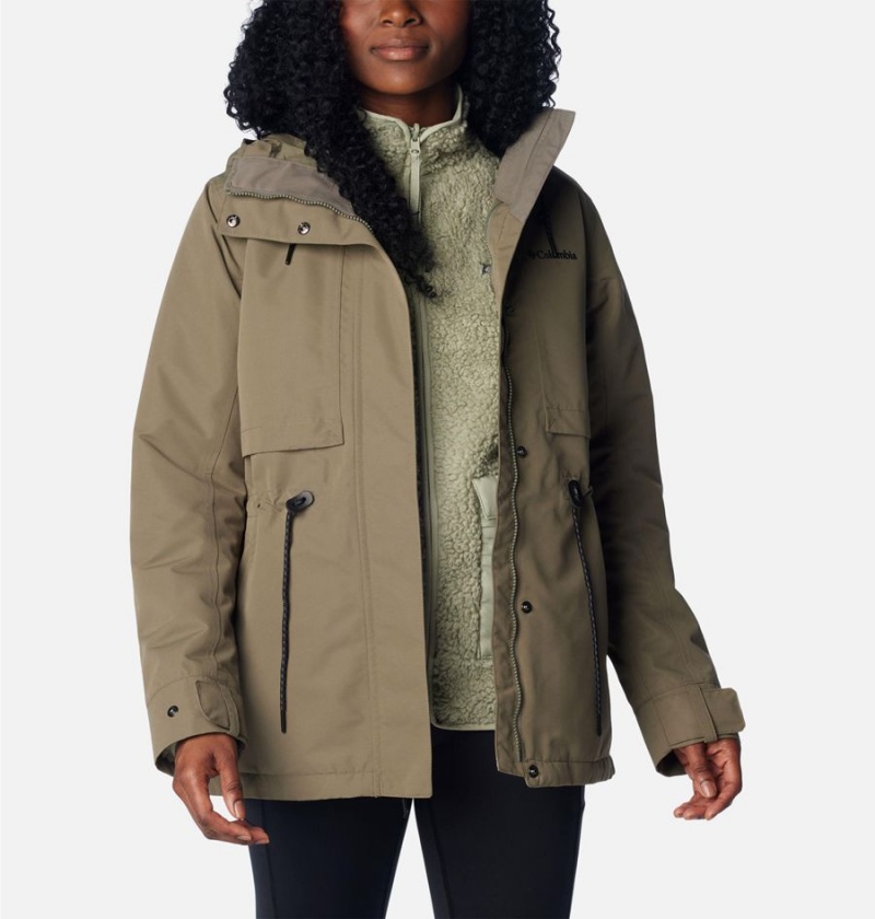 Green Women's Columbia Drop Ridge Interchange 3 In 1 Jackets | KXDHB-3682