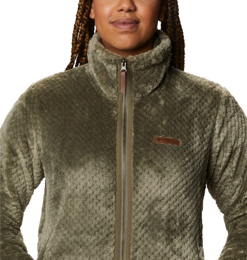 Green Women's Columbia Fire Side II Sherpa Full Zip Fleece Jacket | WRVOJ-8195