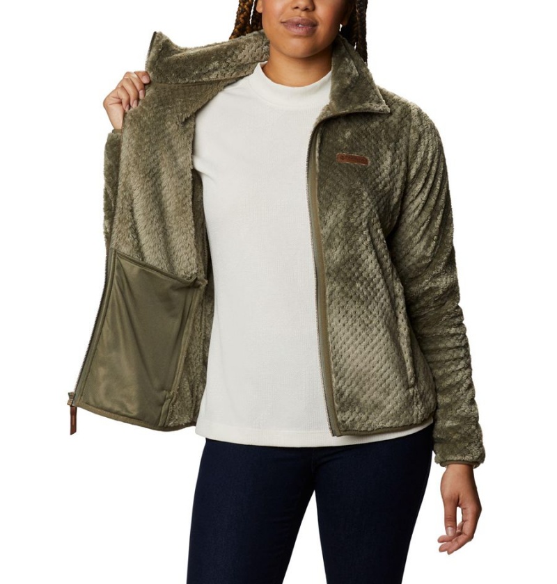 Green Women's Columbia Fire Side II Sherpa Full Zip Fleece Jacket | WRVOJ-8195