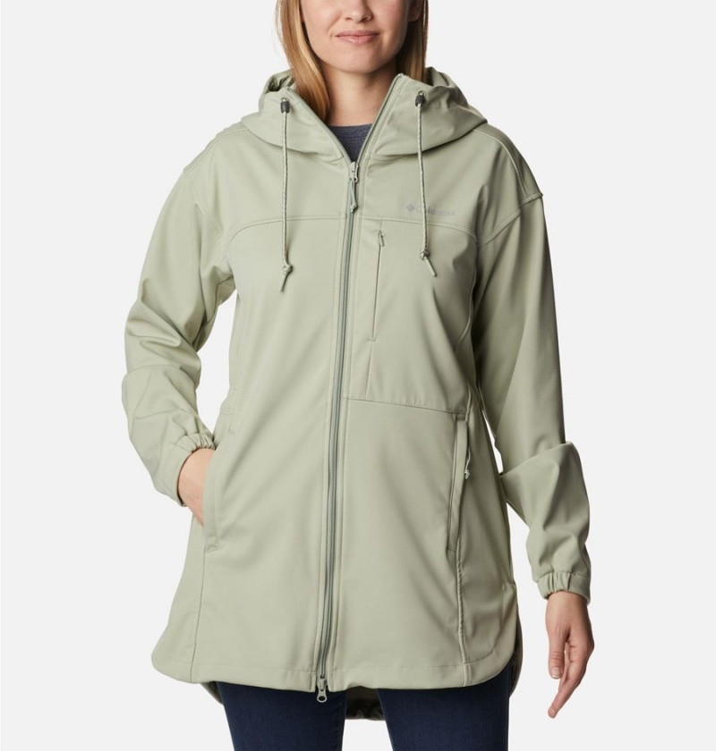 Green Women\'s Columbia Flora Park Softshell Jackets | NUTGB-7931