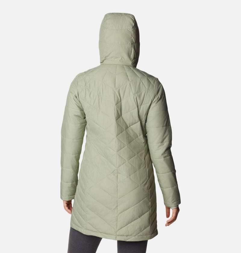 Green Women's Columbia Heavenly Long Hooded Puffer Jacket | LGWYO-4839