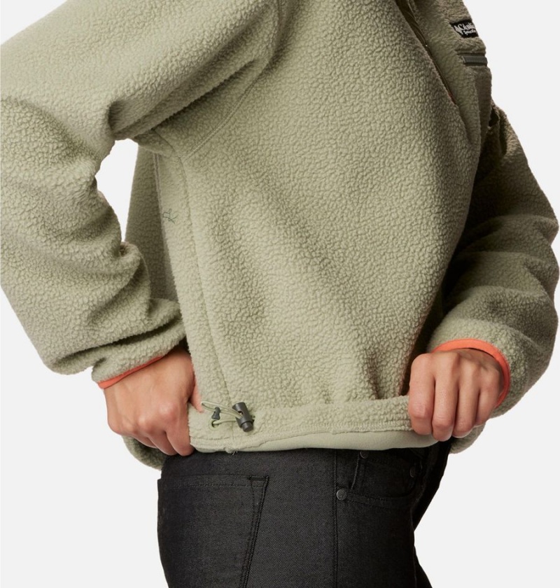 Green Women's Columbia Helvetia Cropped Half Snap Fleece Pullover | CFKYG-6401