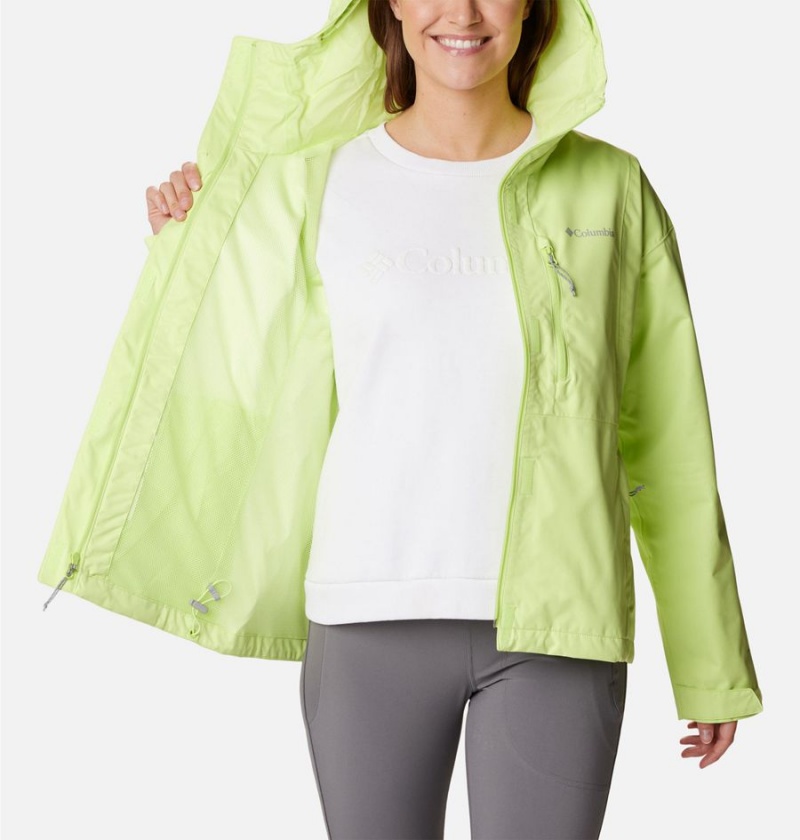 Green Women's Columbia Hikebound Rain Jacket | KQOMA-7053