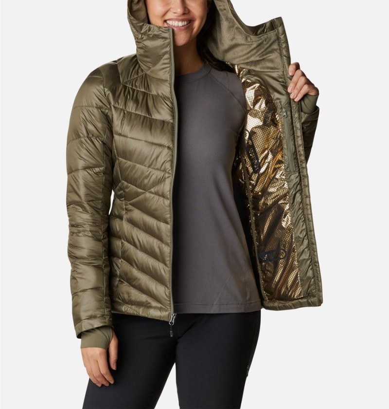 Green Women's Columbia Joy Peak Insulated Hooded Puffer Jacket | MIUZA-3951