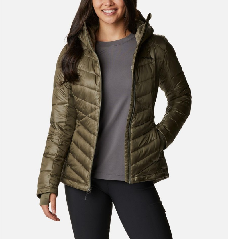 Green Women's Columbia Joy Peak Insulated Hooded Puffer Jacket | MIUZA-3951