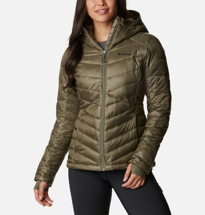 Green Women\'s Columbia Joy Peak Insulated Hooded Puffer Jacket | MIUZA-3951