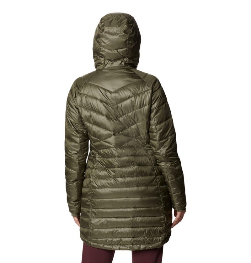 Green Women's Columbia Joy Peak Mid Insulated Hooded Puffer Jacket | GXBQT-6043