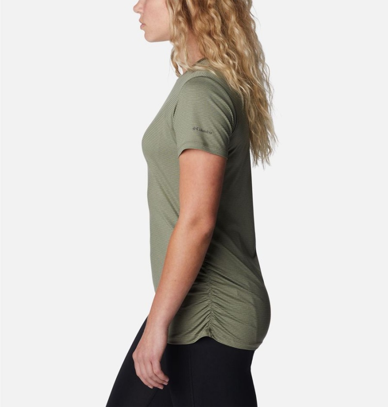 Green Women's Columbia Leslie Falls Short Sleeve T-Shirt | GECQO-6098