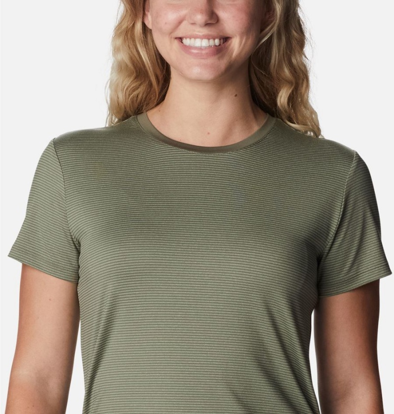 Green Women's Columbia Leslie Falls Short Sleeve T-Shirt | GECQO-6098