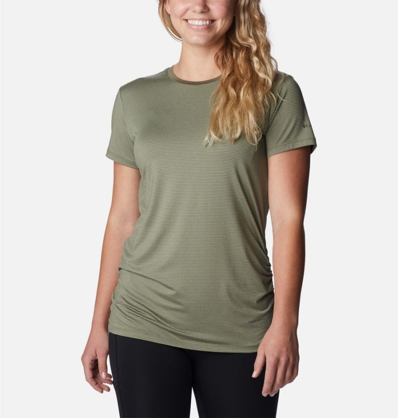 Green Women\'s Columbia Leslie Falls Short Sleeve T-Shirt | GECQO-6098