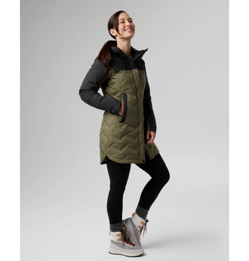 Green Women's Columbia Mountain Croo II Mid Down Coats | NHRYW-2730