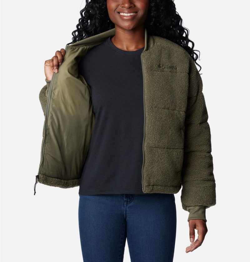 Green Women's Columbia Novelty Puffer Jacket | QHBAK-4605