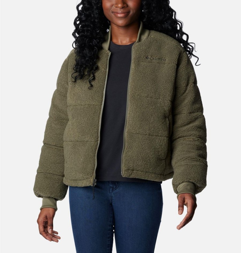 Green Women's Columbia Novelty Puffer Jacket | QHBAK-4605