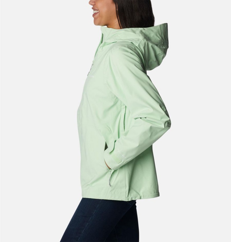 Green Women's Columbia Omni-Tech Ampli-Dry Shell Rain Jacket | LKNDP-8739