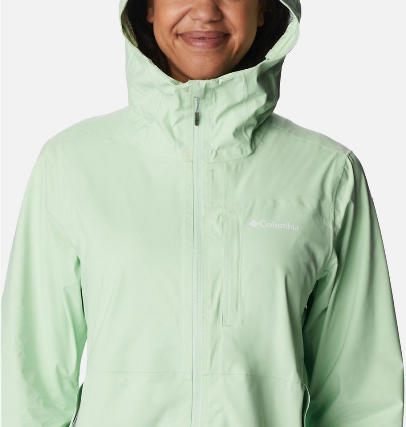 Green Women's Columbia Omni-Tech Ampli-Dry Shell Rain Jacket | LKNDP-8739