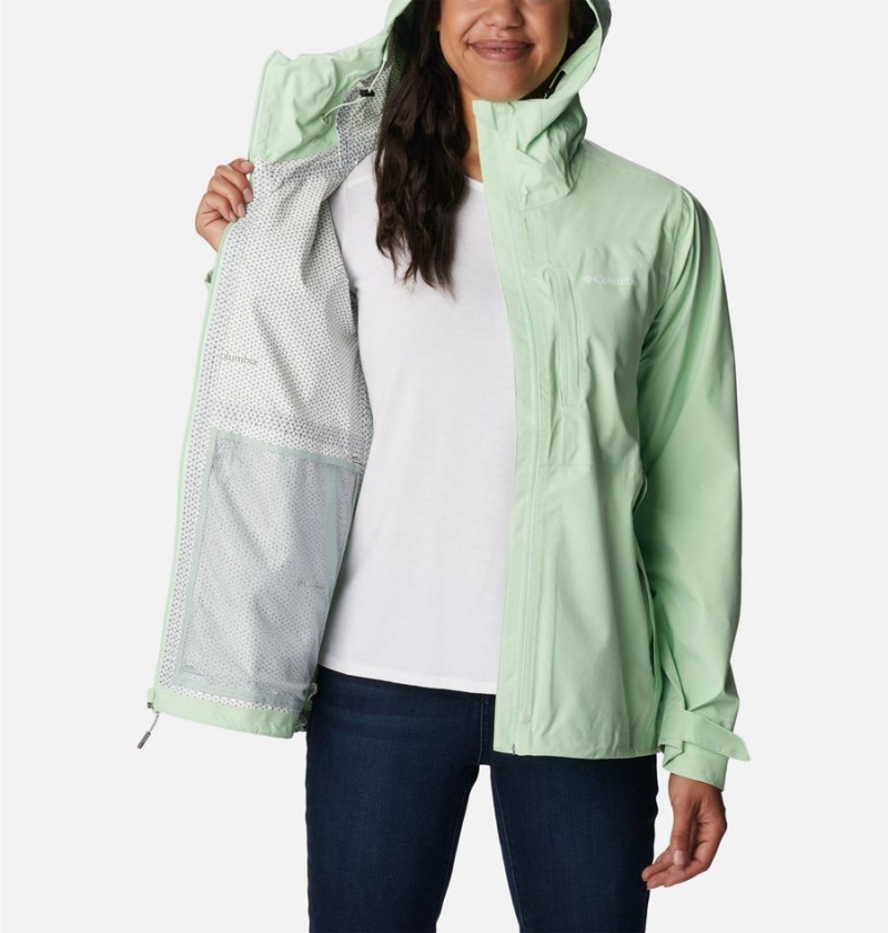 Green Women's Columbia Omni-Tech Ampli-Dry Shell Rain Jacket | LKNDP-8739