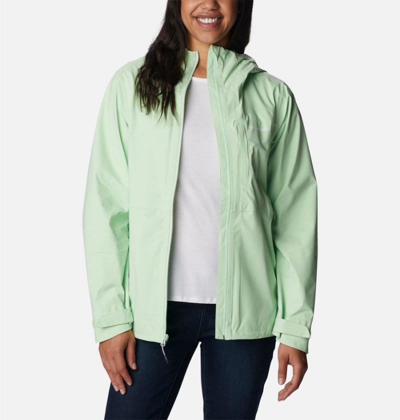 Green Women's Columbia Omni-Tech Ampli-Dry Shell Rain Jacket | LKNDP-8739