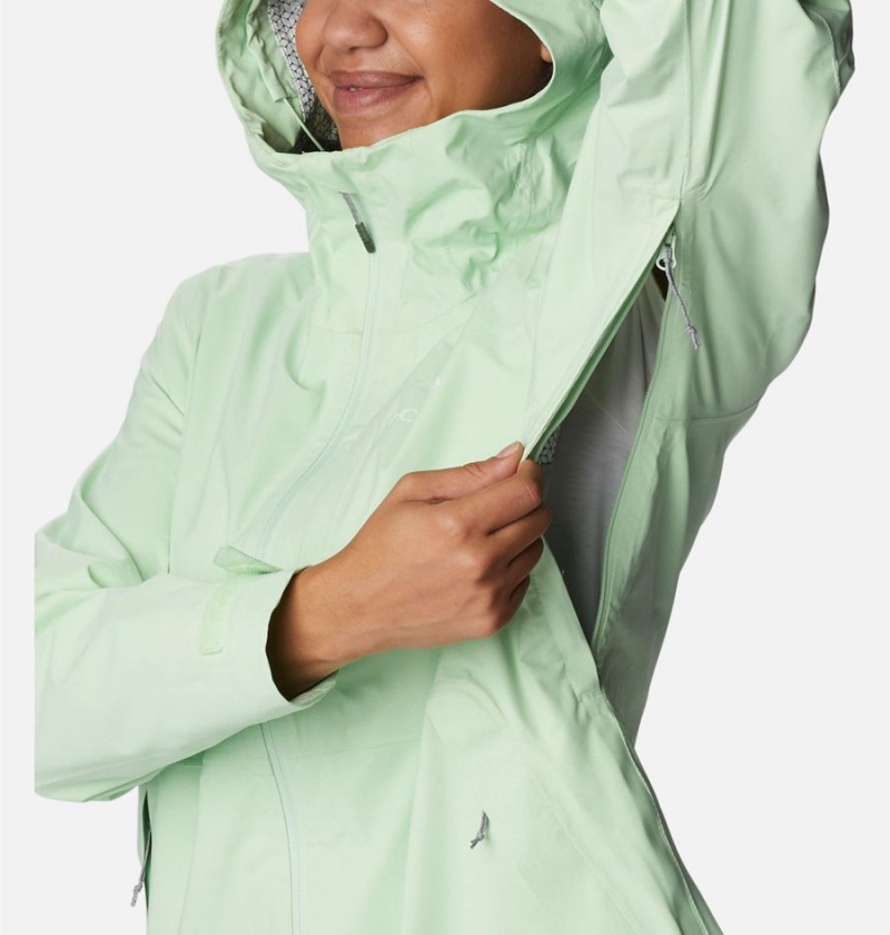 Green Women's Columbia Omni-Tech Ampli-Dry Shell Rain Jacket | LKNDP-8739