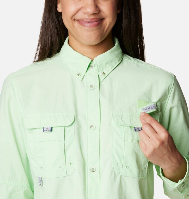 Green Women's Columbia PFG Bahama Long Sleeve Shirt | PRODT-4673