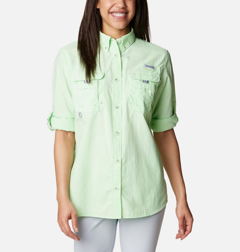 Green Women's Columbia PFG Bahama Long Sleeve Shirt | PRODT-4673