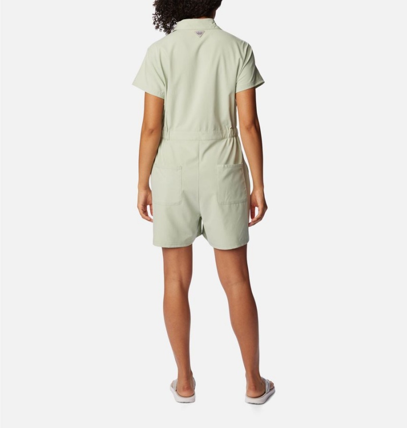 Green Women's Columbia PFG Sun Drifter Woven Dress | ELNTZ-0741