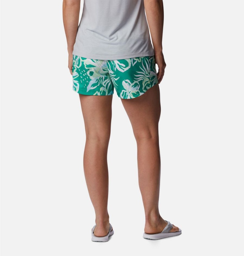 Green Women's Columbia PFG Super Tamiami Pull-On Shorts | JSKPU-2478