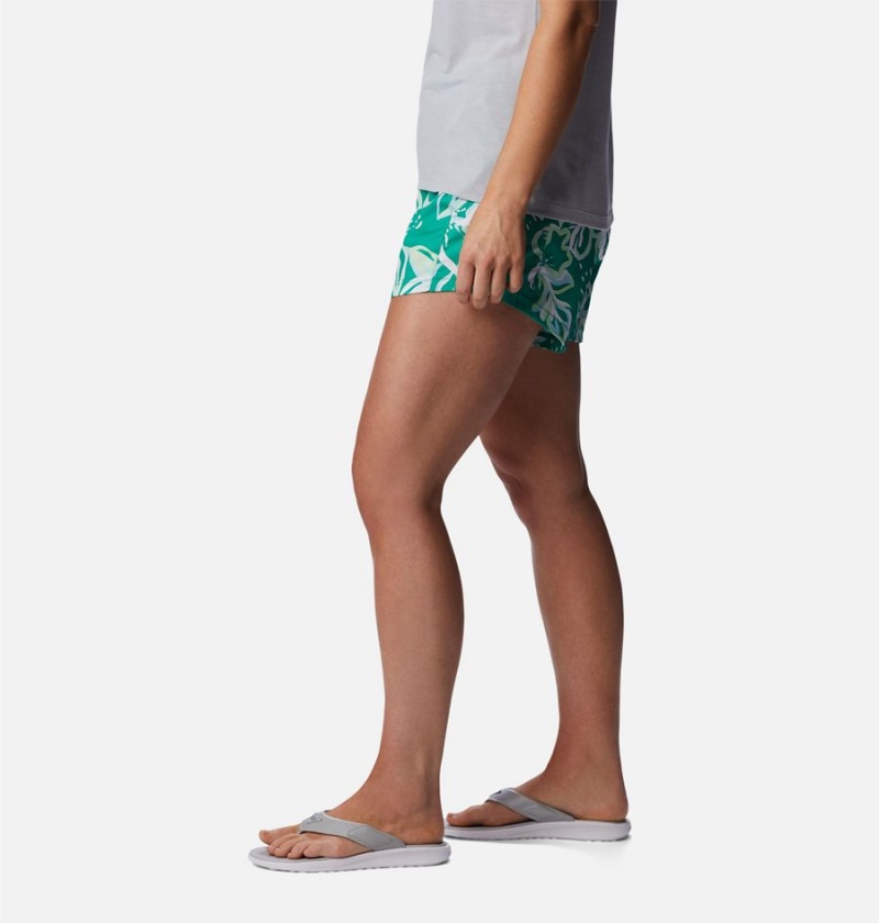 Green Women's Columbia PFG Super Tamiami Pull-On Shorts | JSKPU-2478