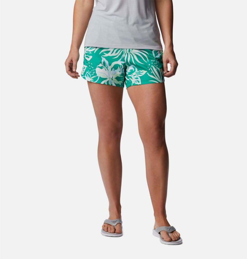 Green Women\'s Columbia PFG Super Tamiami Pull-On Shorts | JSKPU-2478