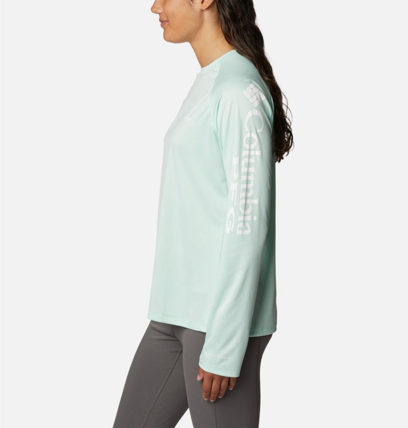 Green Women's Columbia PFG Tidal II Long Sleeve T-Shirt | XLJHW-8602