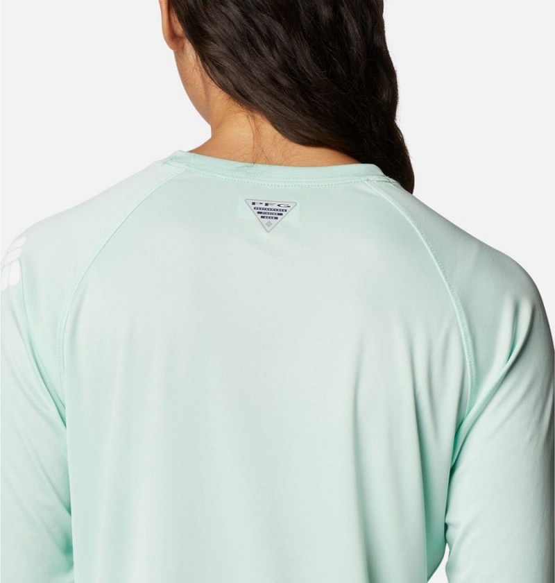 Green Women's Columbia PFG Tidal II Long Sleeve T-Shirt | XLJHW-8602