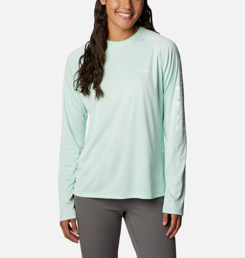 Green Women\'s Columbia PFG Tidal II Long Sleeve T-Shirt | XLJHW-8602