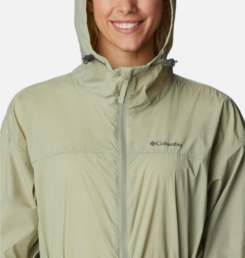 Green Women's Columbia Parkette Long Wind Jacket Windbreaker | EDVWP-8304